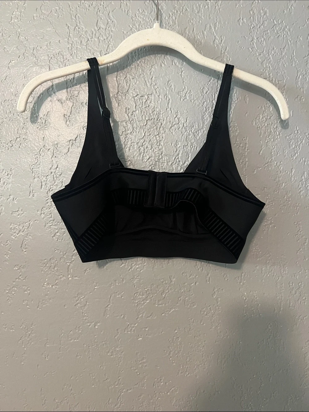 ALO Yoga Black Sports Bra with White Graphic Logo